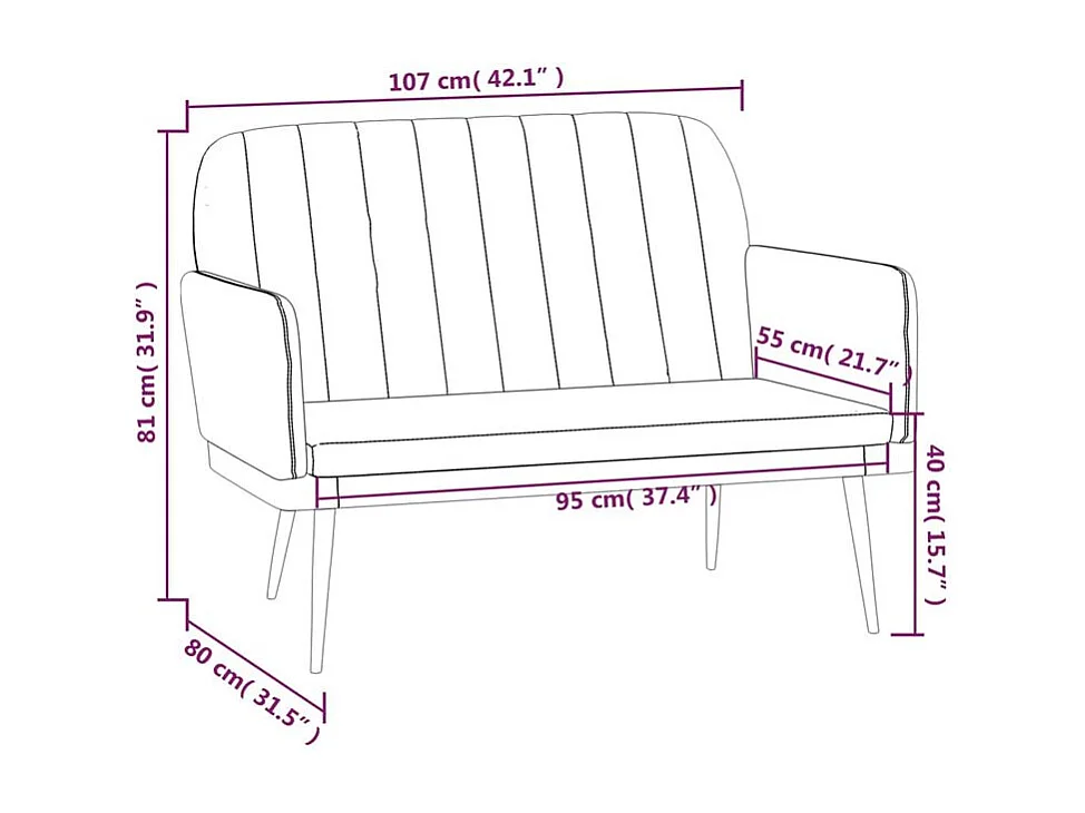 Banc Gris 107x80x81 Similicuir