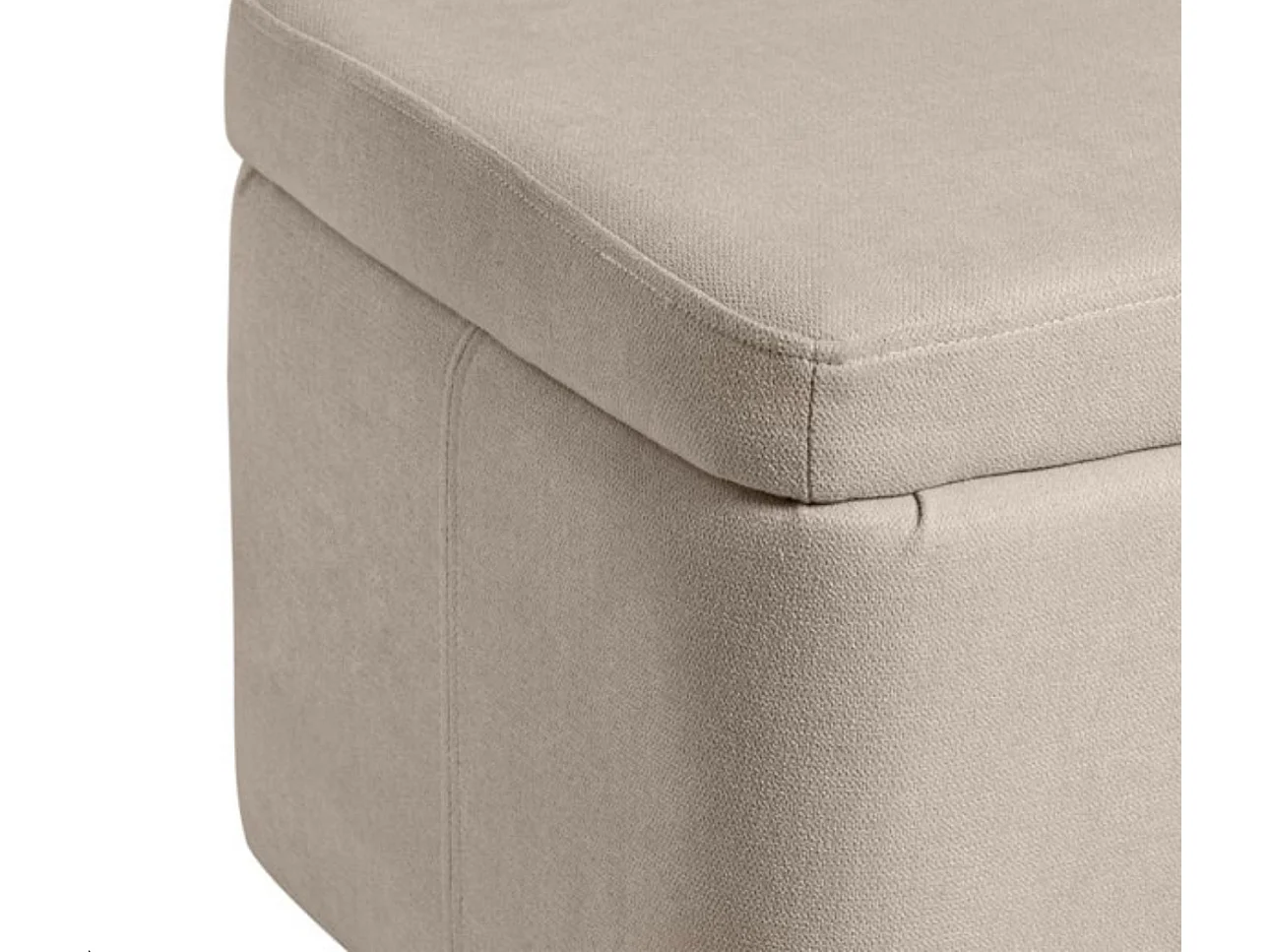 Banc moderne avec coffre de rangement tissu et pieds en métal noir Navika-Couleur Beige clair