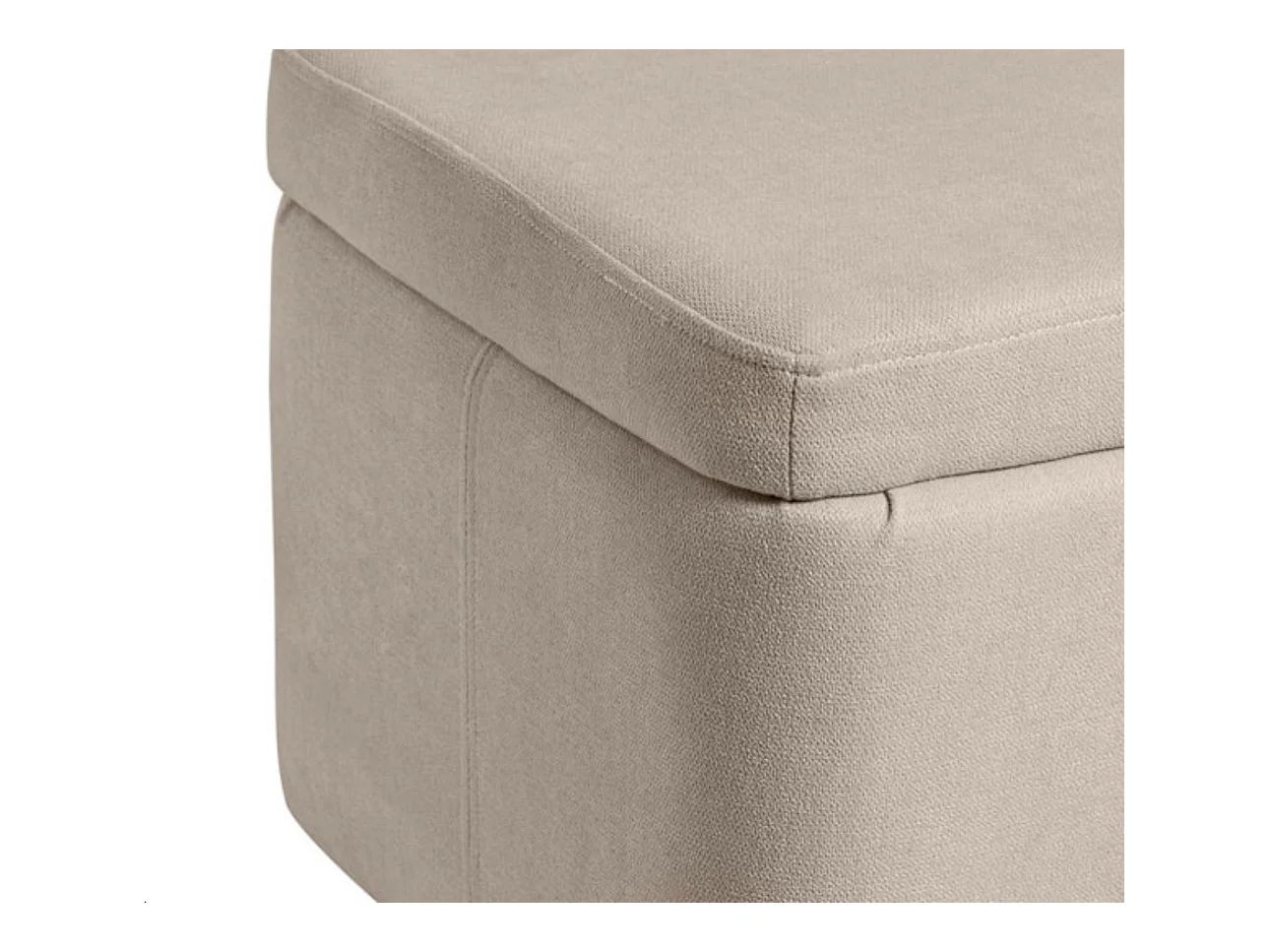 Banc moderne avec coffre de rangement tissu et pieds en métal noir Navika-Couleur Beige clair