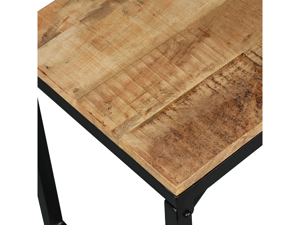 Banc industriel bois de manguier massif et pieds acier noir Kinza 160cm