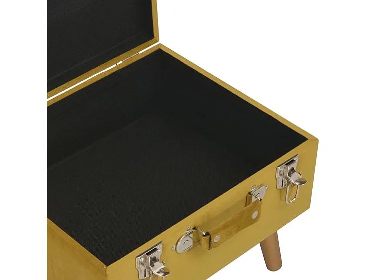 Tabourets de rangement lot de 3 Jaune moutarde Velours