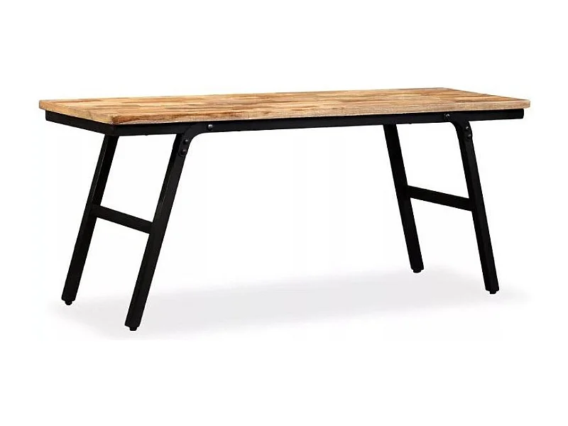 Bankje 110x35x45 cm gerecycled teakhout en staal