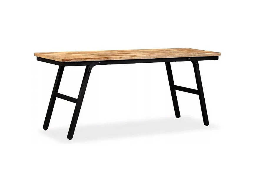 Bankje 110x35x45 cm gerecycled teakhout en staal