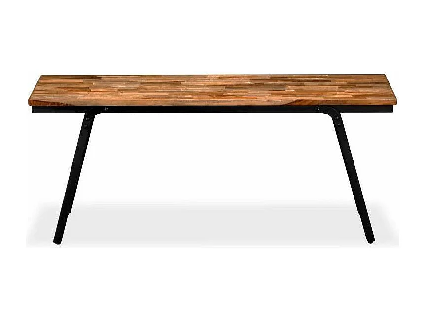 Bankje 110x35x45 cm gerecycled teakhout en staal