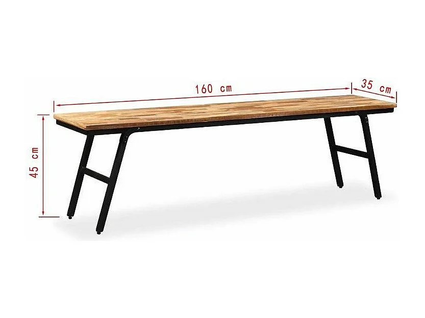 Bankje 110x35x45 cm gerecycled teakhout en staal