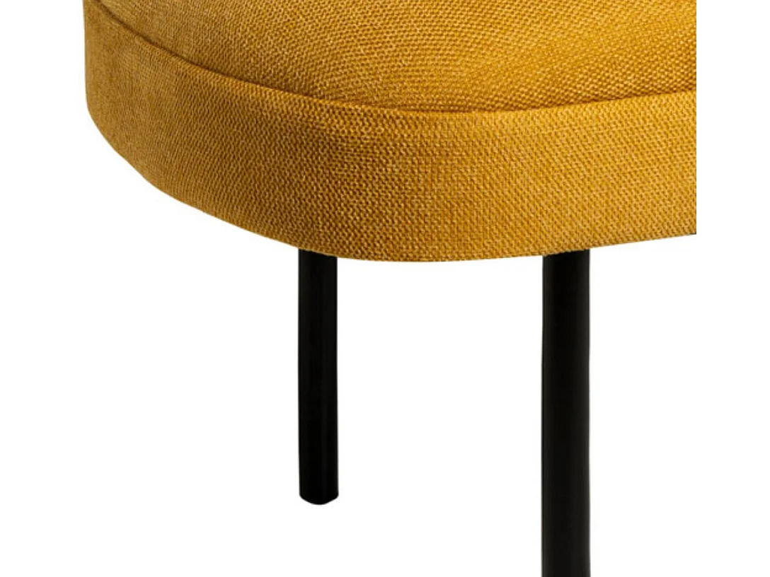 Banc moderne rembourré avec revêtement en tissu et pieds en métal noir Lema-Couleur Vert amande