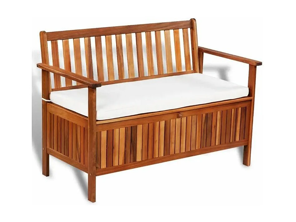 Banc coffre acacia massif avec accoudoirs Polina