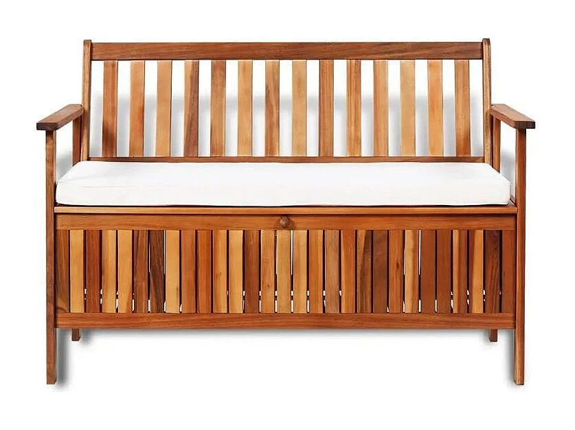 Banc coffre acacia massif avec accoudoirs Polina