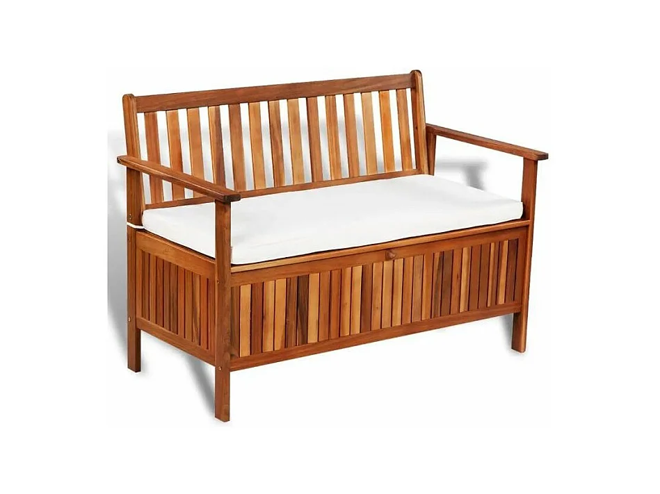 Banc coffre acacia massif avec accoudoirs Polina