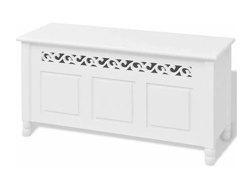 Banc de rangement bois blanc Karys