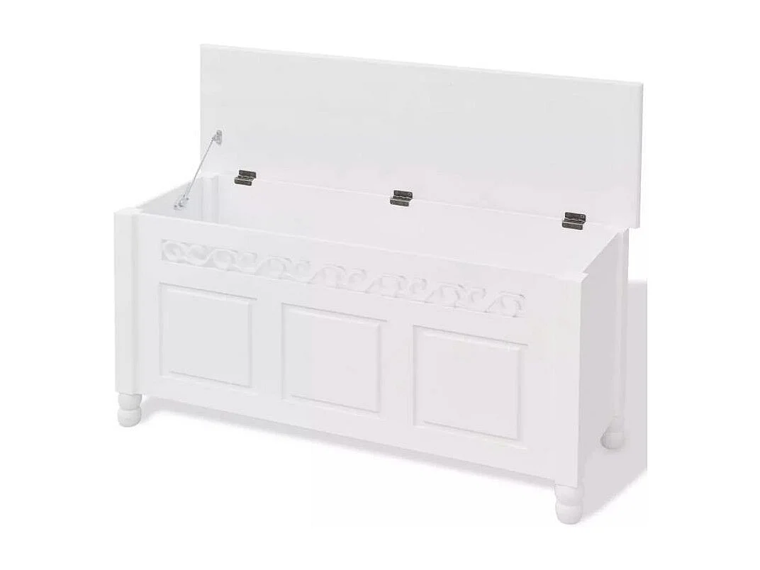 Banc de rangement bois blanc Karys
