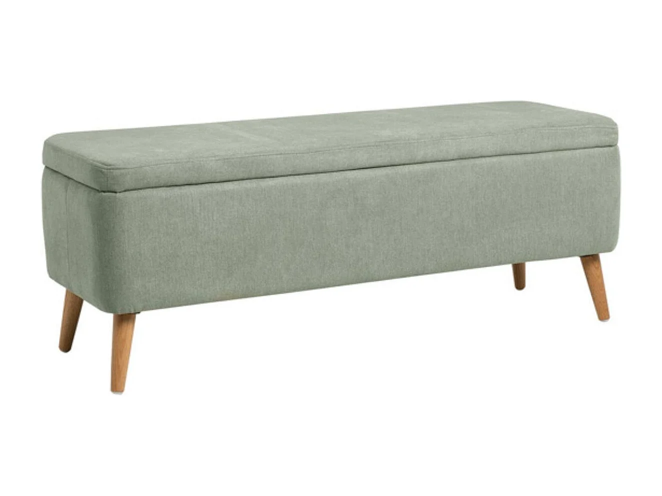 Banc avec coffre de rangement tissu Riko-Couleur Vert amande