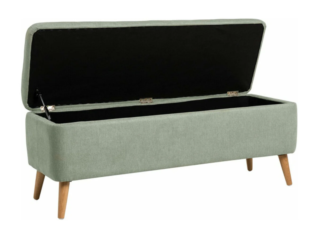 Banc avec coffre de rangement tissu Riko-Couleur Vert amande