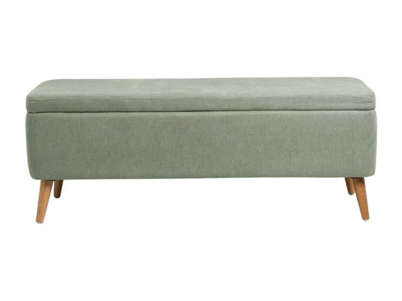 Banc avec coffre de rangement tissu Riko-Couleur Vert amande