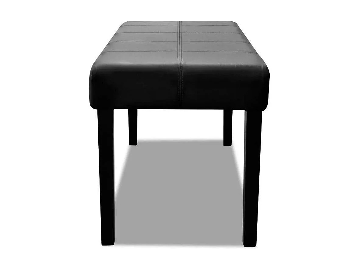 Banc capitonné similicuir noir Mawona