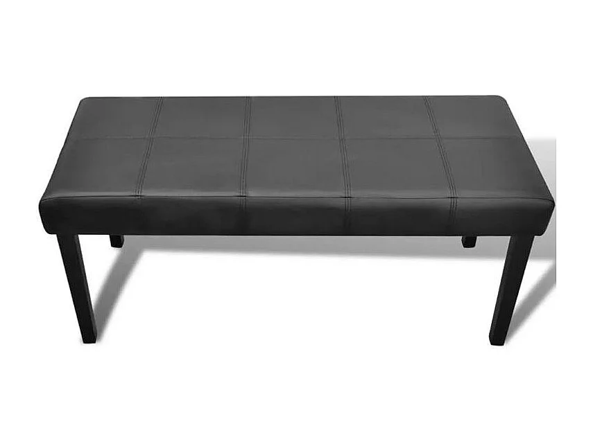 Banc capitonné similicuir noir Mawona