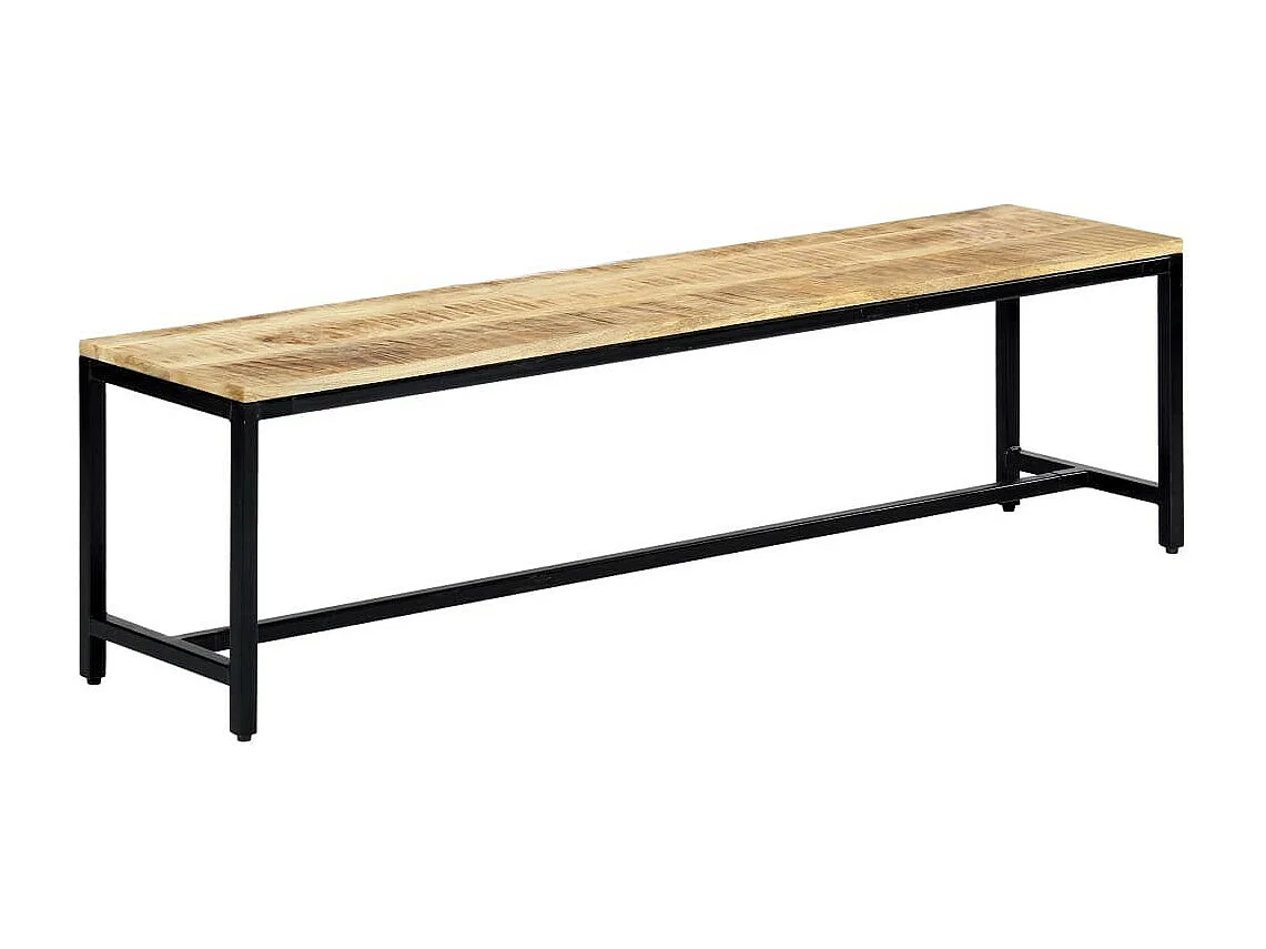 Eetbank 160 cm massief ruw mangohout