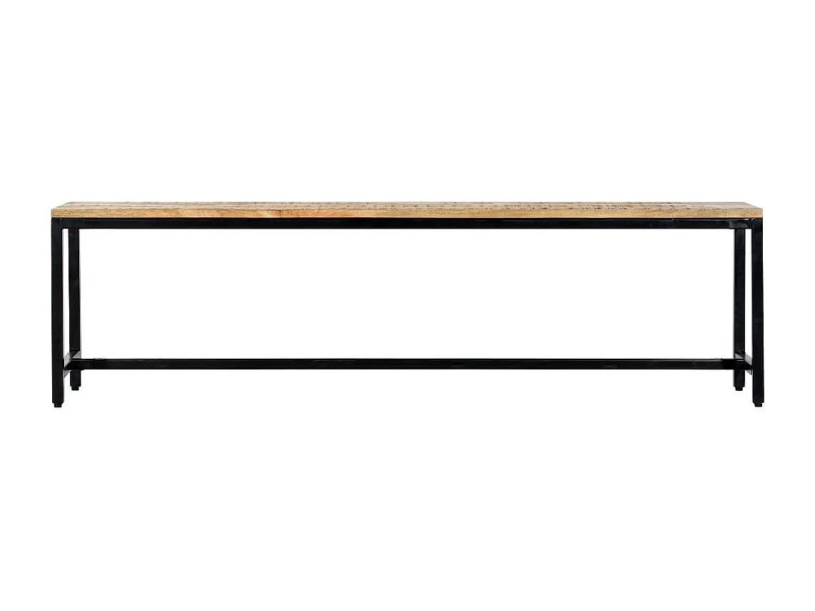 Eetbank 160 cm massief ruw mangohout