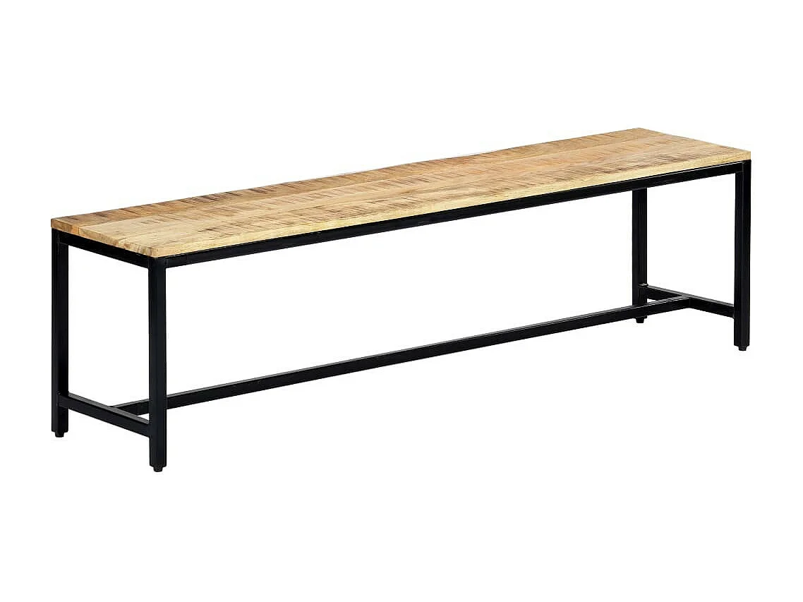 Eetbank 160 cm massief ruw mangohout