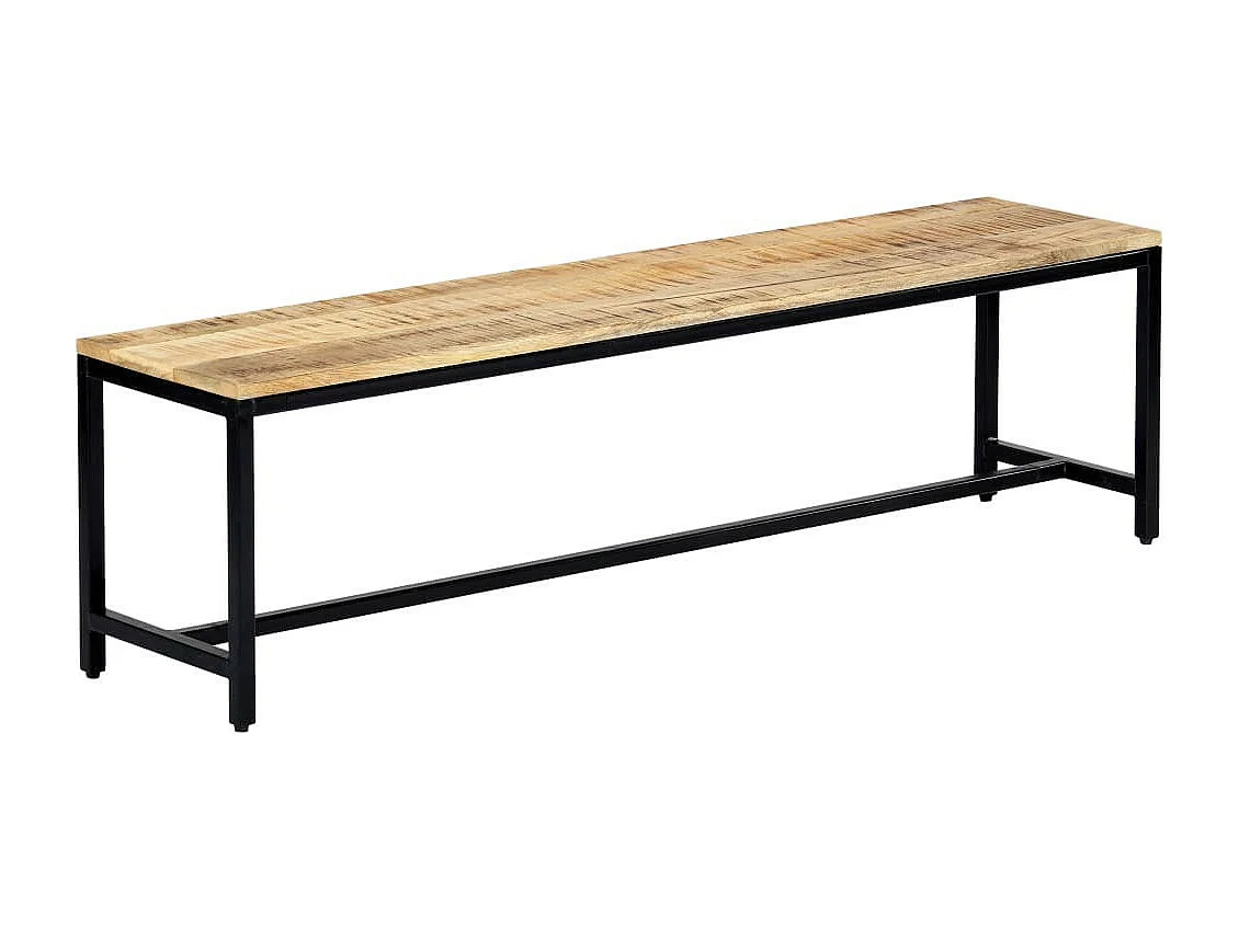 Eetbank 160 cm massief ruw mangohout