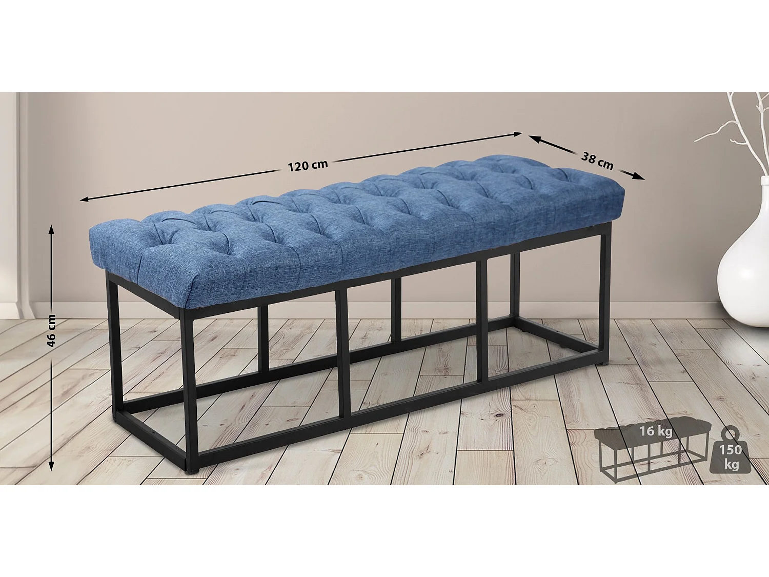 Banquette - Tissu - Bleu - Amun