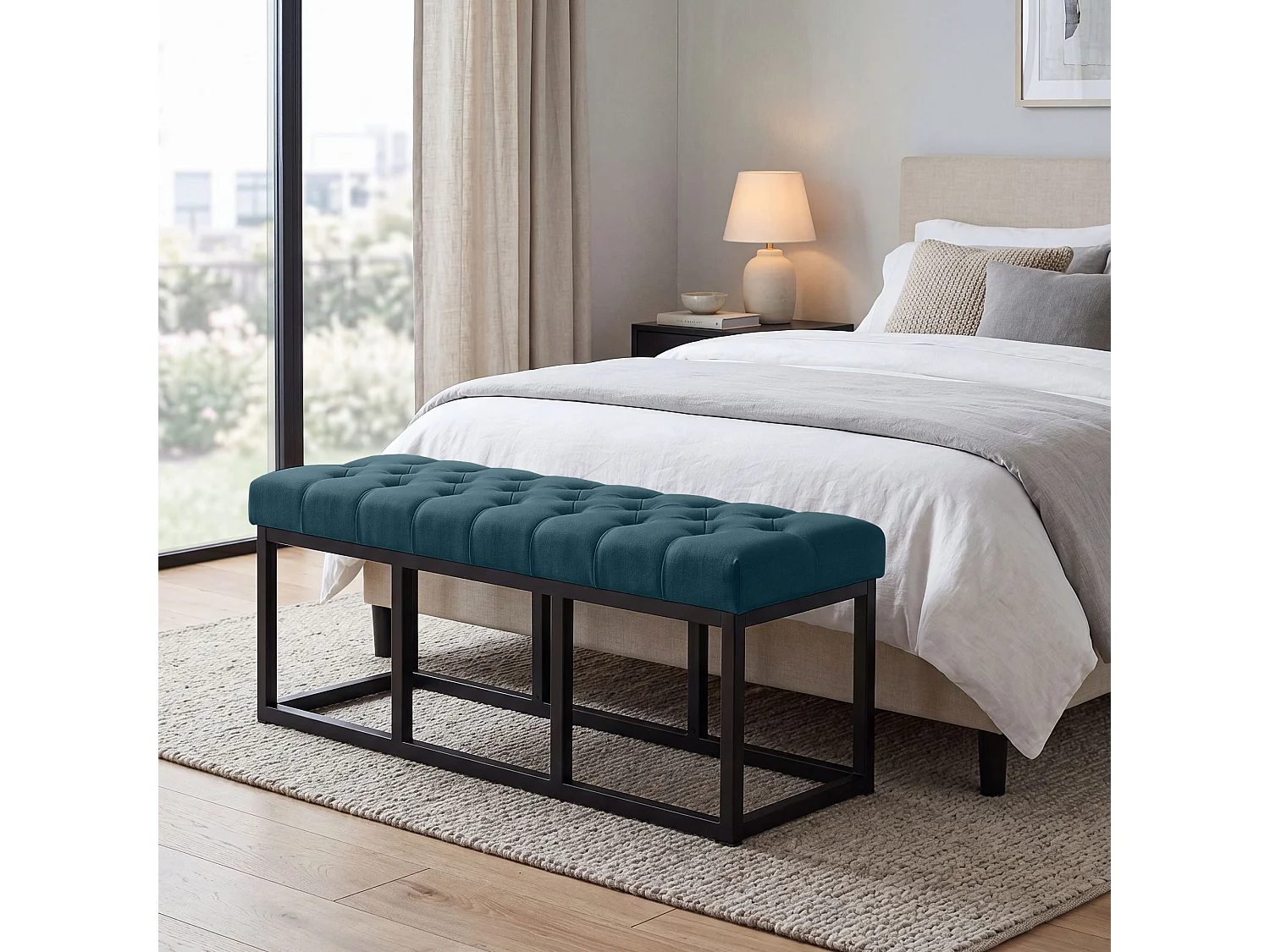 Banquette - Tissu - Bleu - Amun