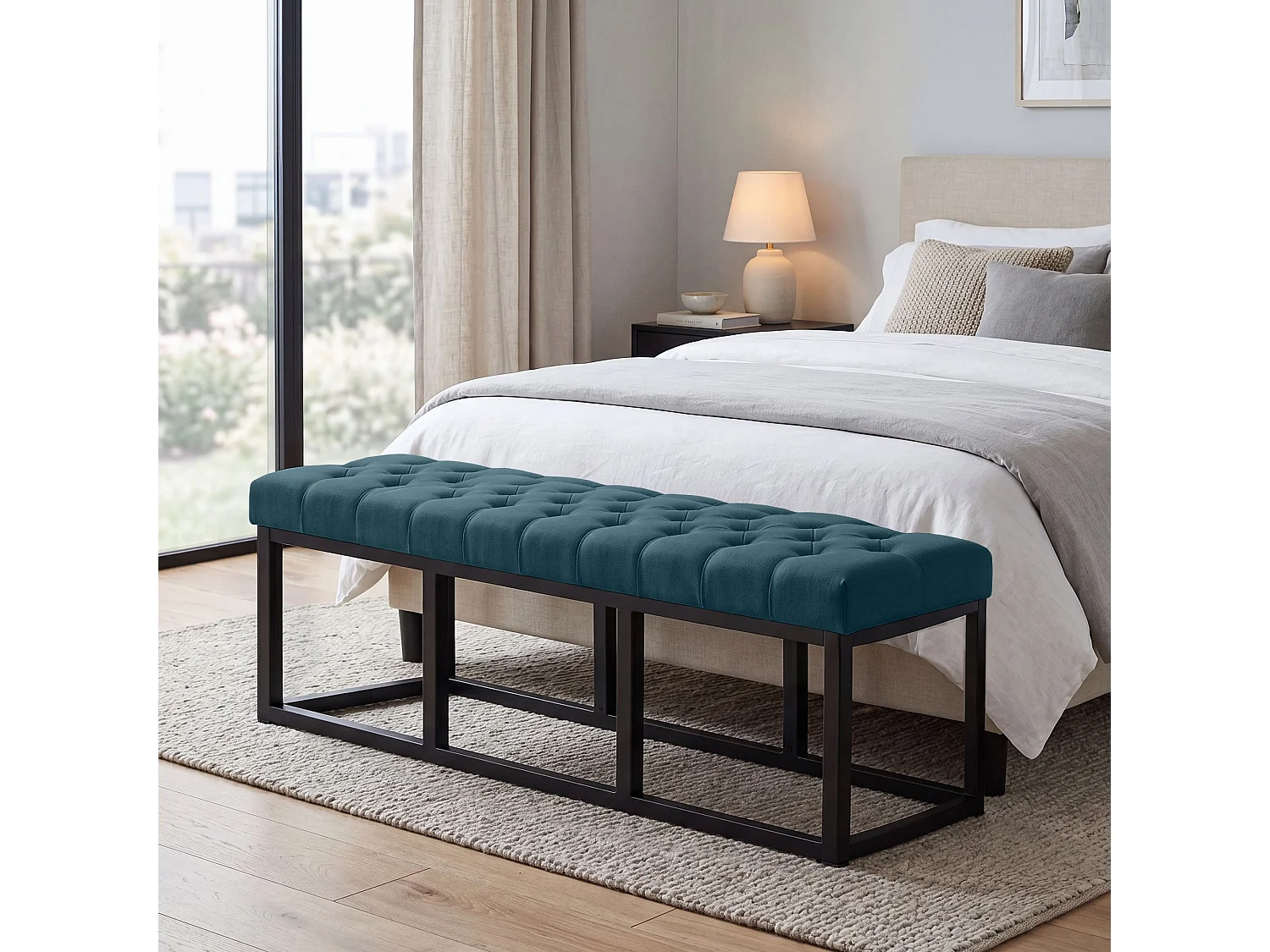 Banquette - Tissu - Bleu - Amun