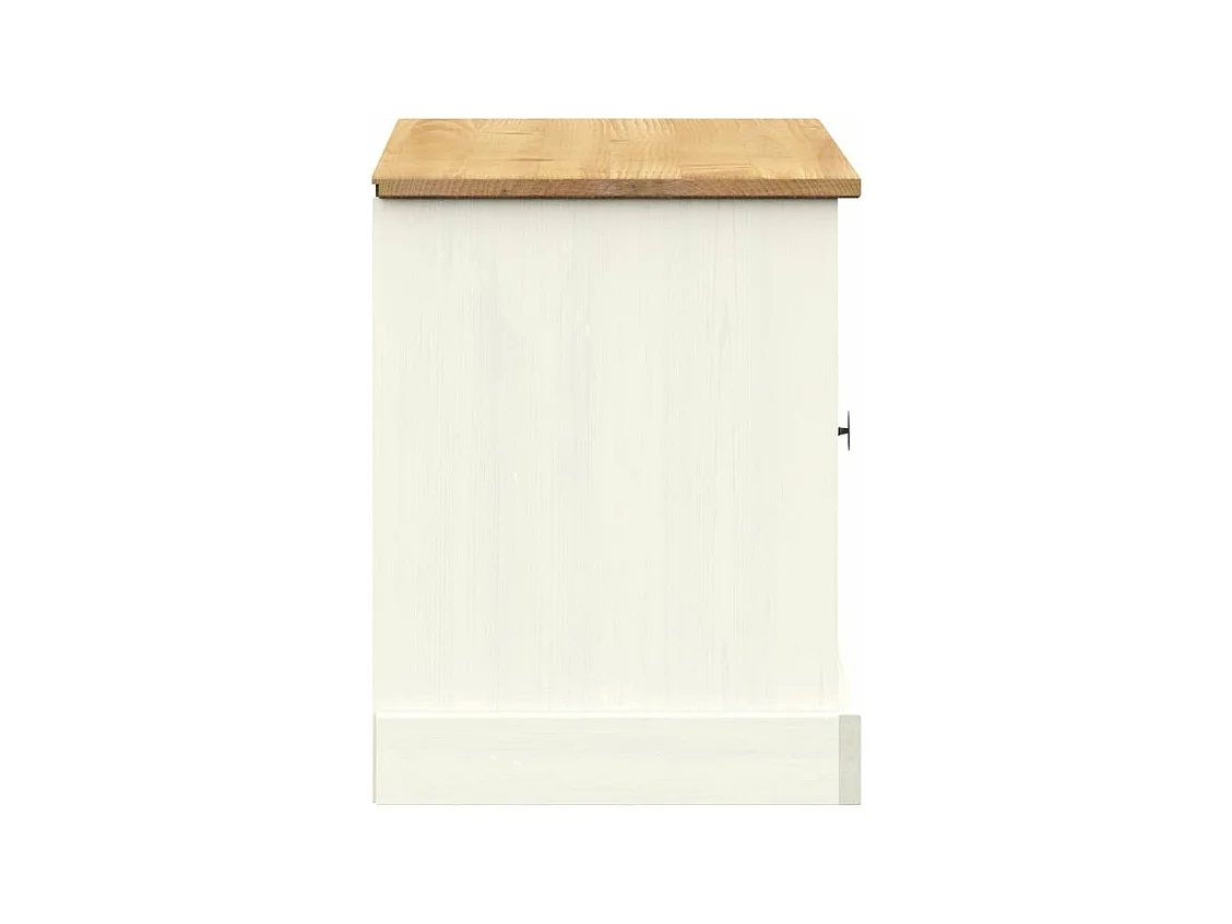 Schoenenbank VIGO 106x35x40 cm massief grenenhout wit