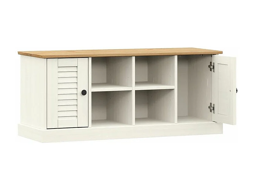 Schoenenbank VIGO 106x35x40 cm massief grenenhout wit