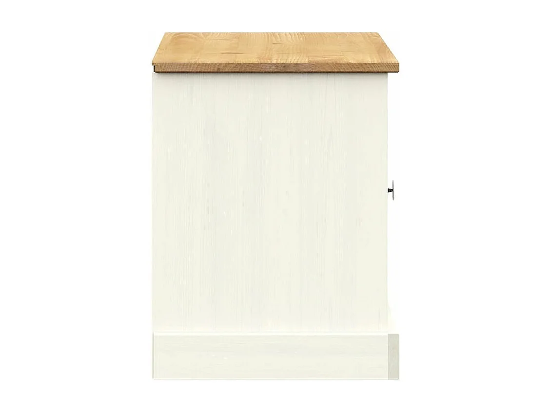 Schoenenbank VIGO 106x35x40 cm massief grenenhout wit