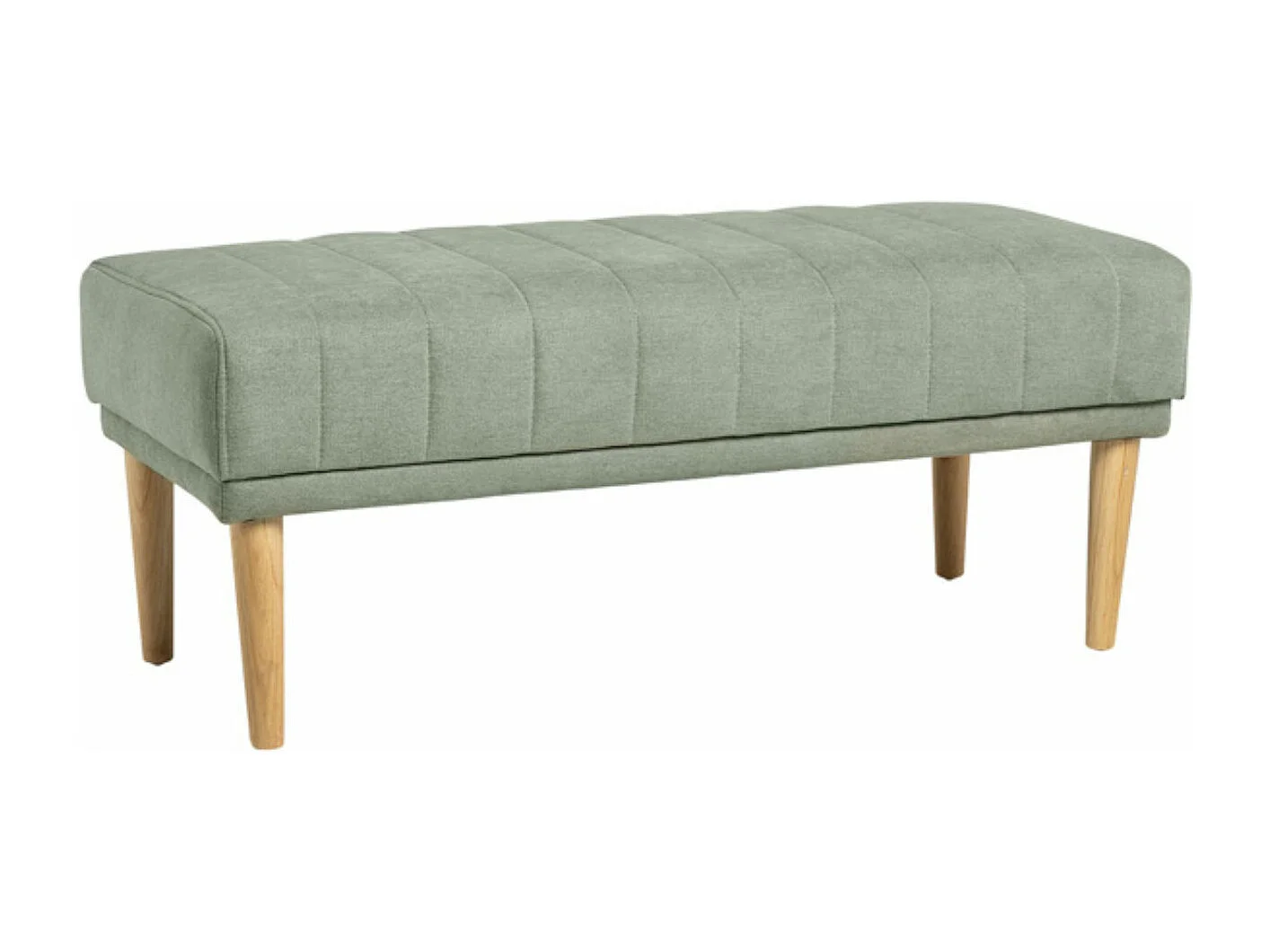 Banquette en tissu et bois de hêtre naturel Riko-Couleur Jaune moutarde