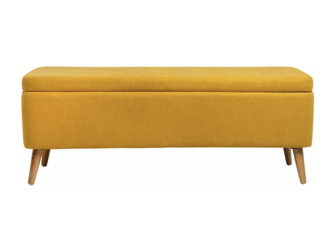 Banc avec coffre de rangement tissu Riko-Couleur Jaune moutarde