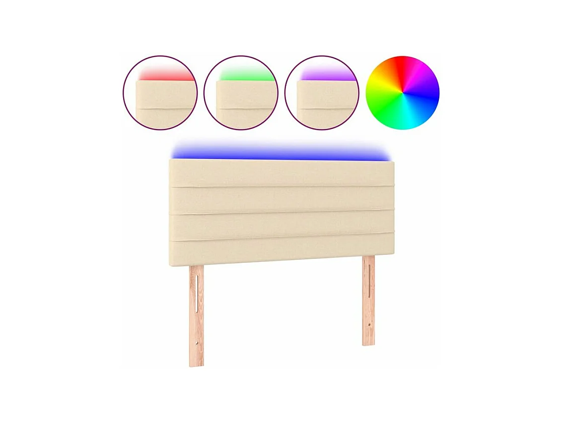 Tête de lit à LED Crème 80x5x78-88 Tissu