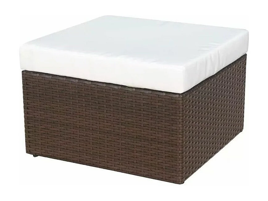 Silla de jardín con taburete poli ratán marrón