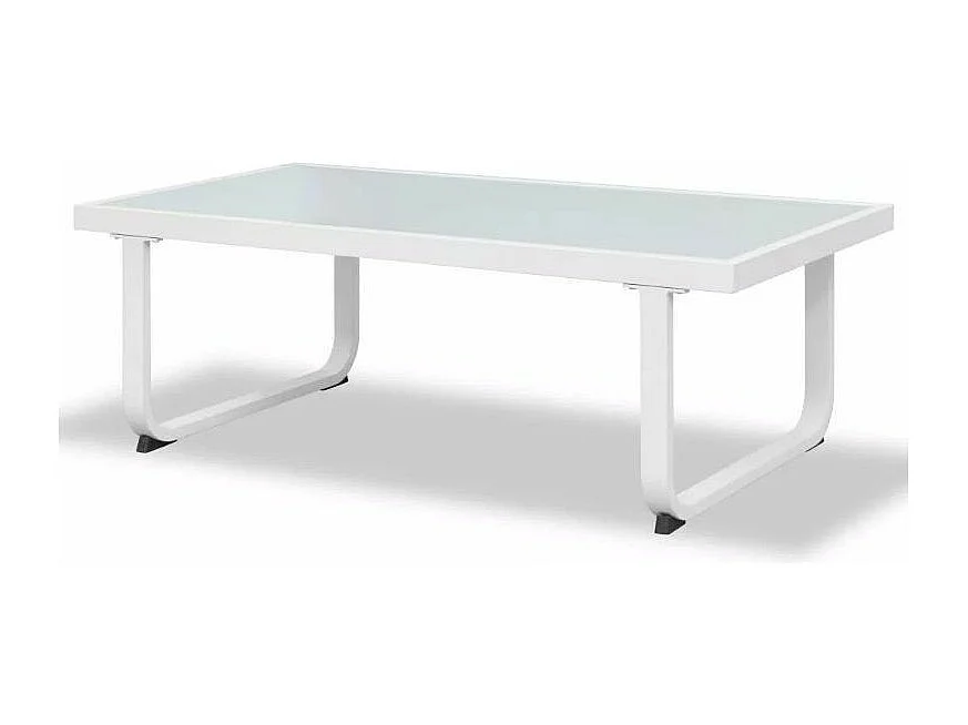 Salon de jardin modulaire 2 canapés métal blanc coussins noir Groove