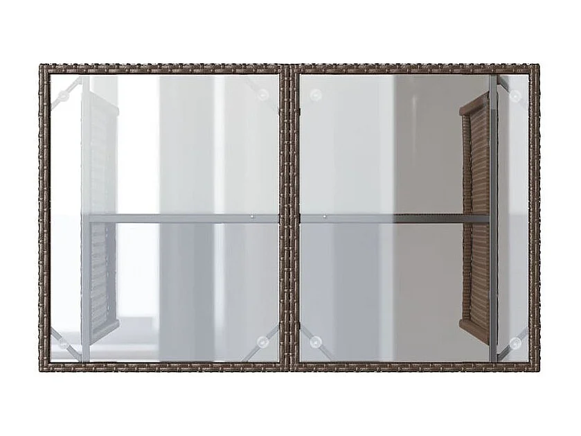 Ensemble à manger de jardin avec coussins 2 pcs marron rotin