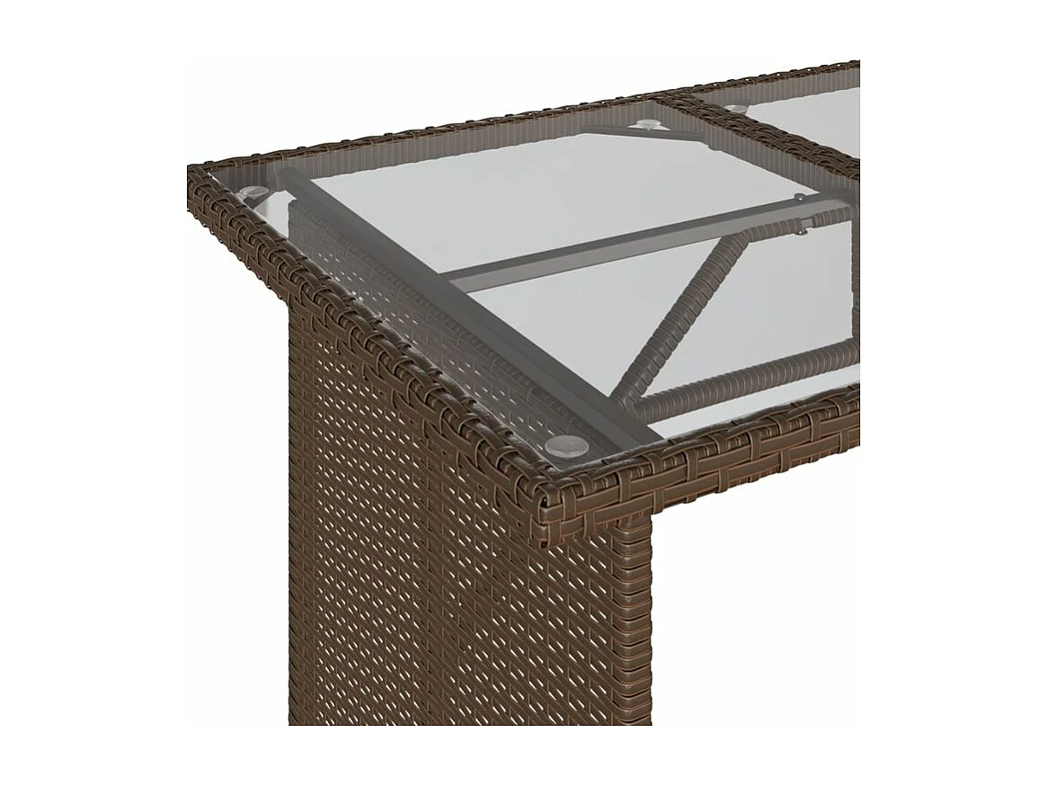 Ensemble à manger de jardin avec coussins 2 pcs marron rotin