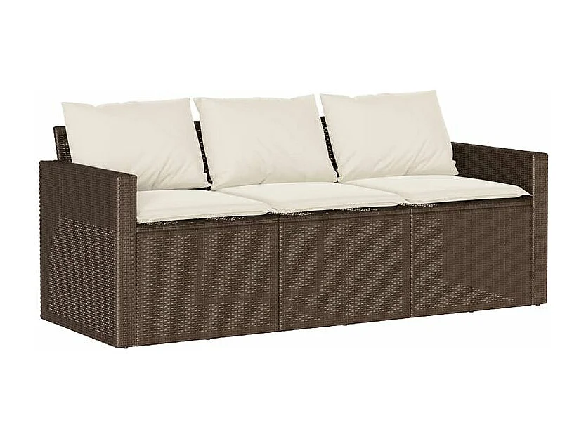 Ensemble à manger de jardin avec coussins 2 pcs marron rotin