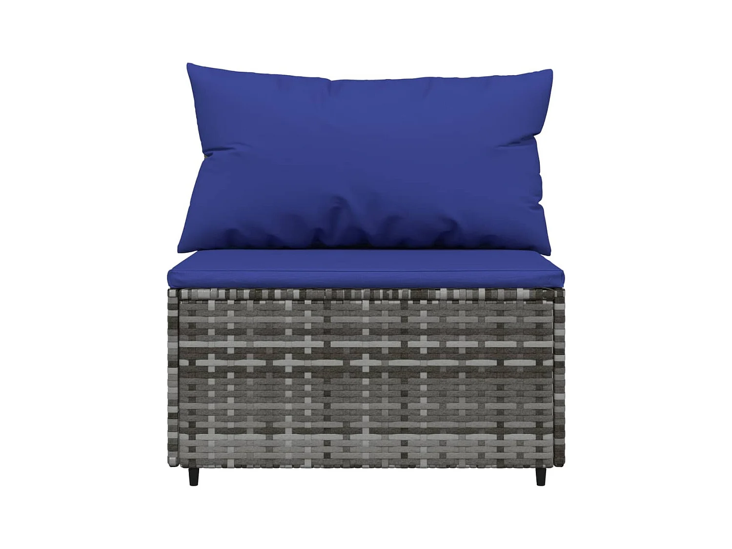 Canapés centraux de jardin et coussins 2pcs Gris Résine tressée
