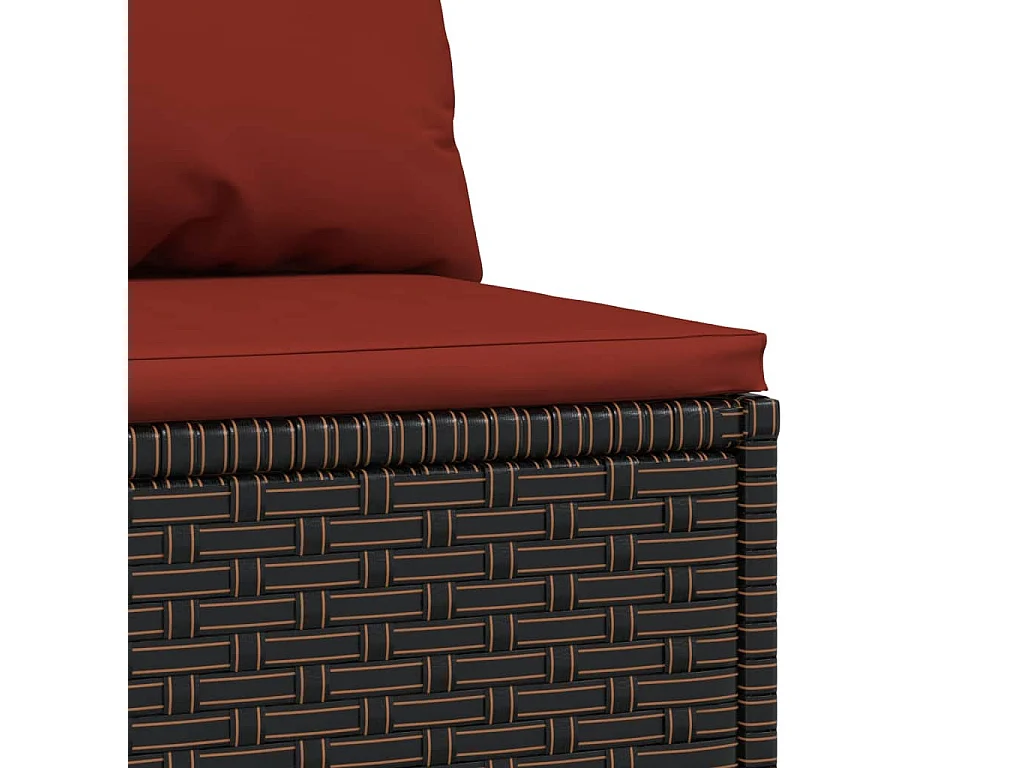 Canapés centraux de jardin coussins 2pcs marron résine tressée