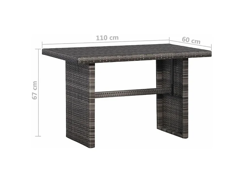 3-delige Bistroset met kussens poly rattan grijs