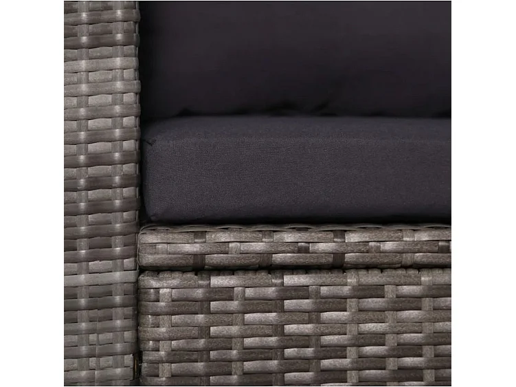 Salon de jardin 3 pièces résine tressée gris Magl 3