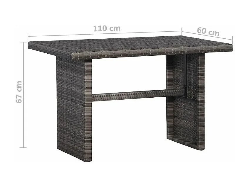 Salon de jardin 3 pièces résine tressée gris Magl 3