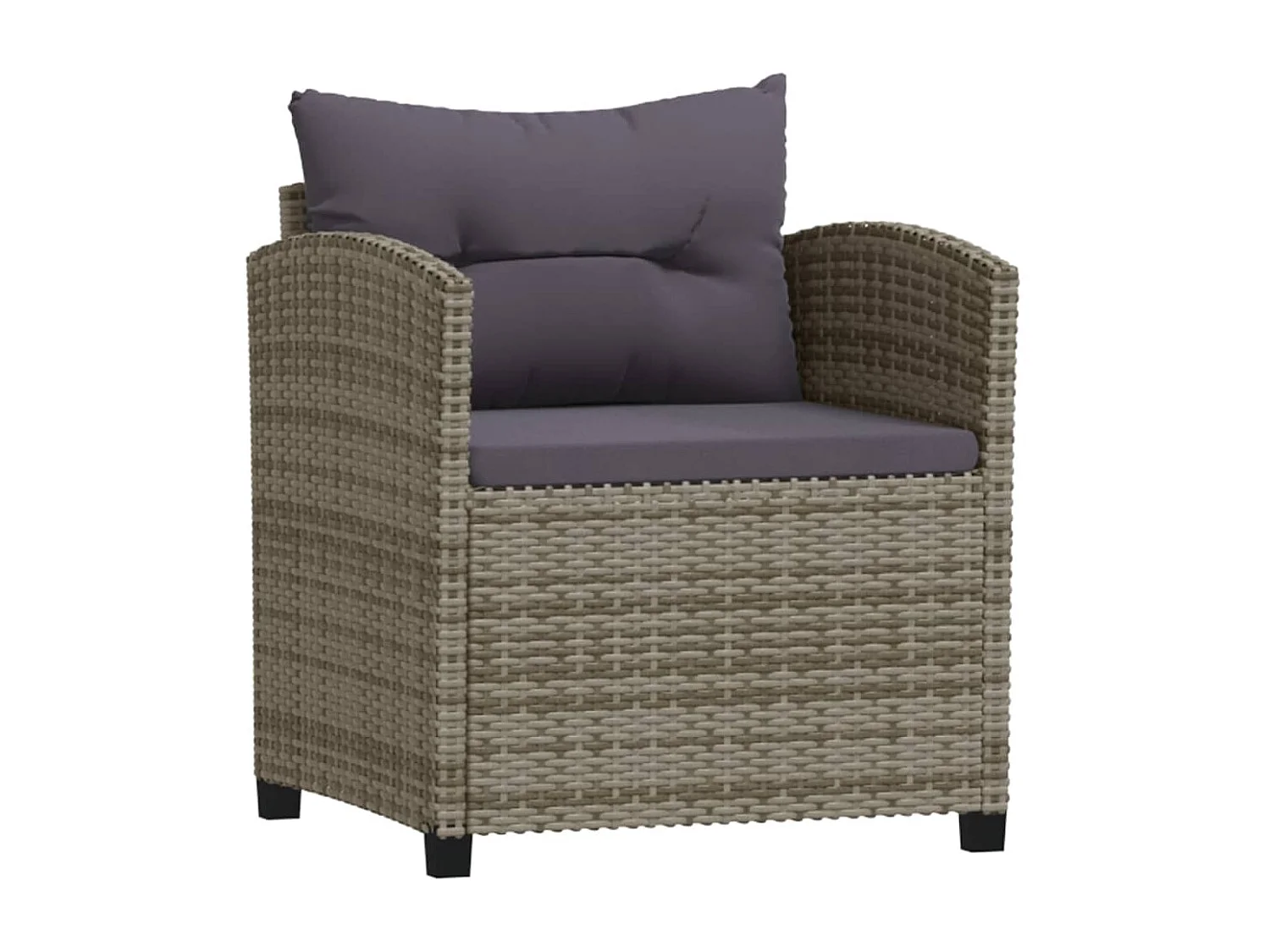 Salon de jardin 7 pcs avec coussins Résine tressée Gris 18