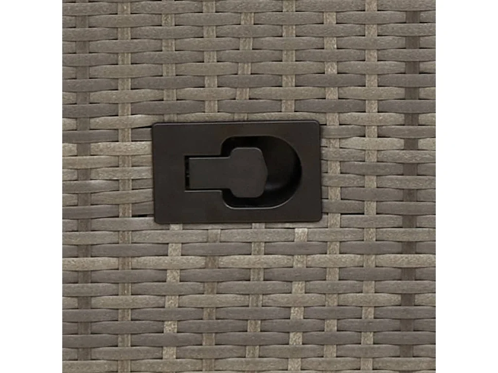 Canapé de jardin inclinable 2 places avec table gris poly rotin