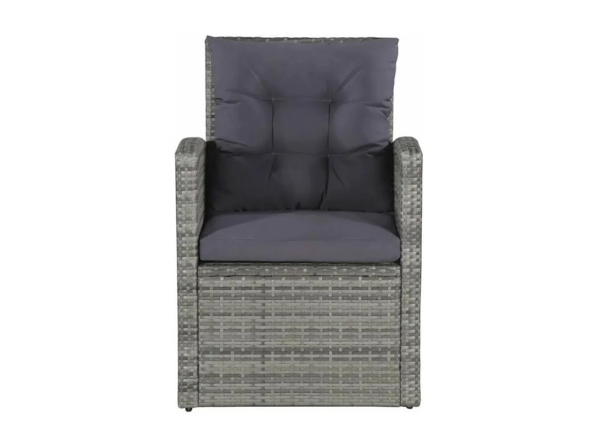 Salon de jardin 6 pièces résine tressée gris Magl