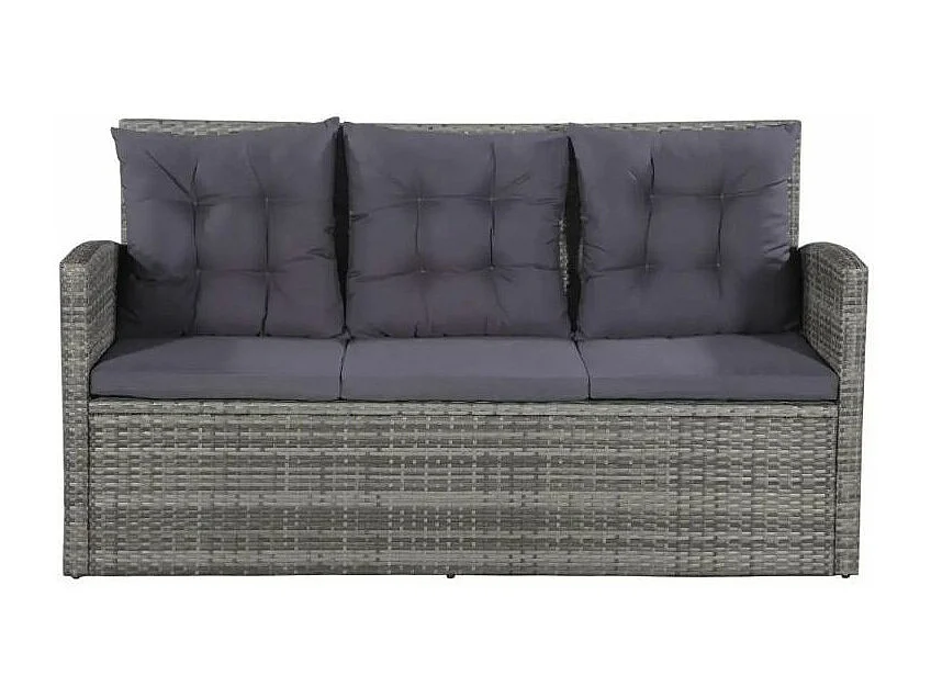 Salon de jardin 6 pièces résine tressée gris Magl