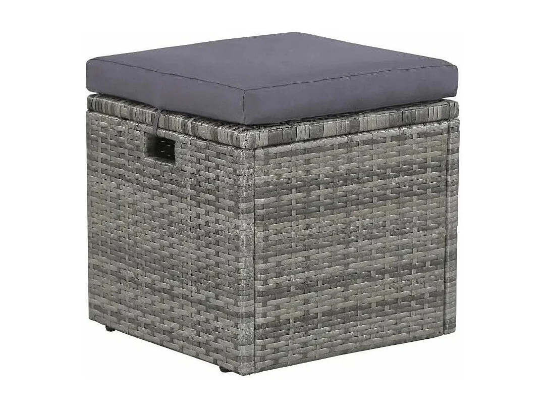 Salon de jardin 6 pièces résine tressée gris Magl