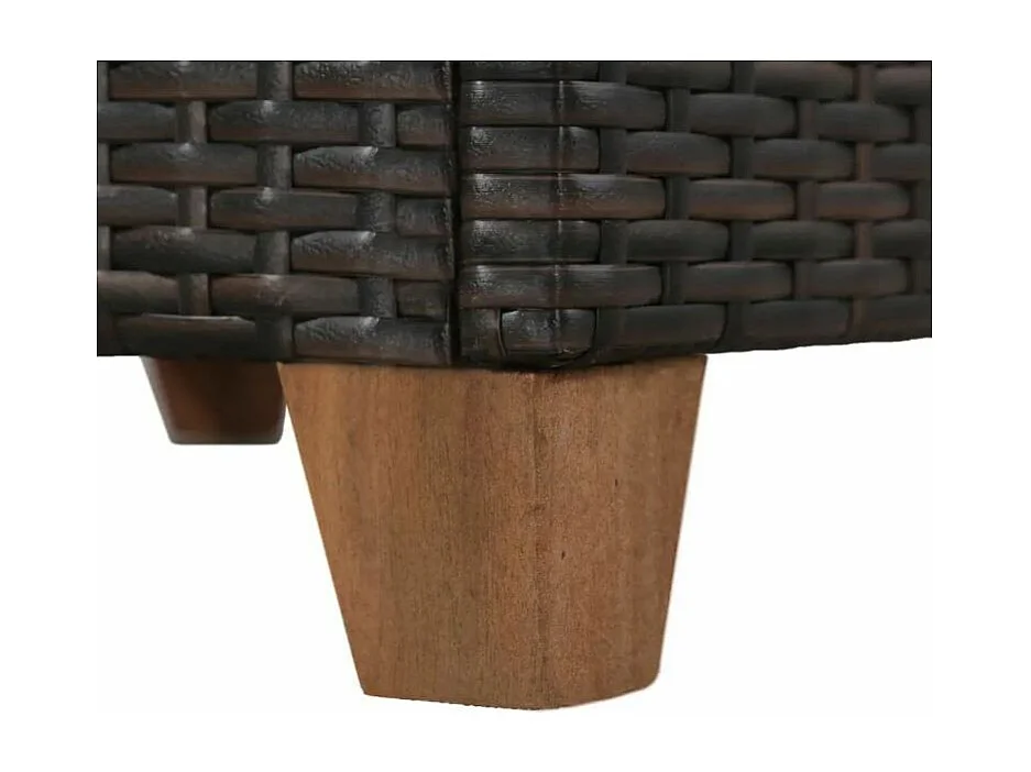 Salon de jardin 4 pièces acacia clair et résine tressée marron Cassia