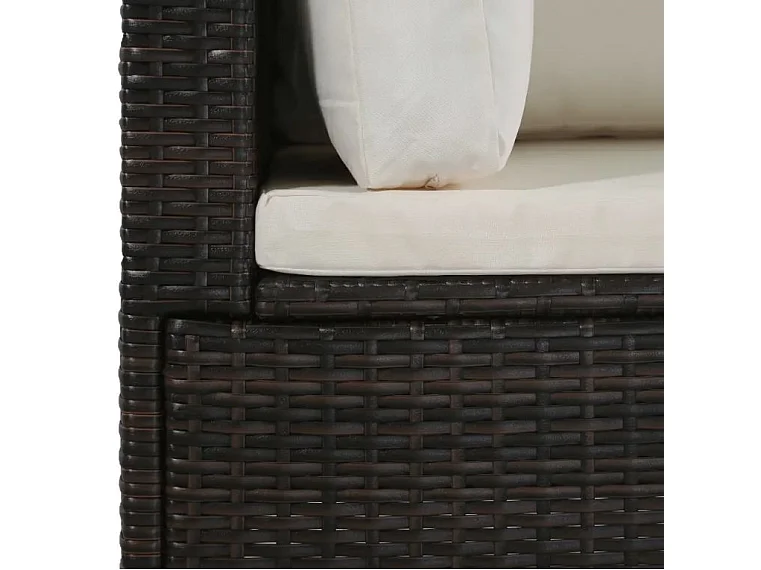 Salon de jardin 4 pièces acacia clair et résine tressée marron Cassia